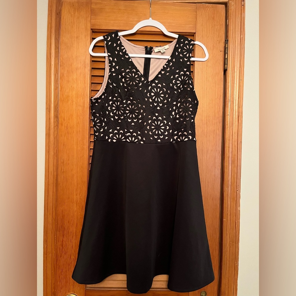 Francesca’s brand knee length satin dress. (Says size L but fits like a Medium.)